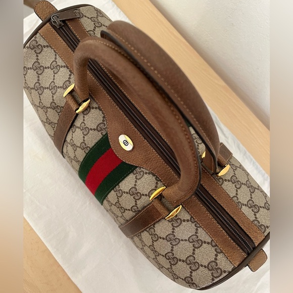 Gucci Sherry Line Boston Bag Old Version EUC Circa 1980’s Italy - Picture 12 of 17